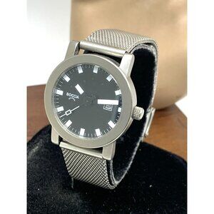 Boccia Watch Black Dial Titanium Case 31mm Silver Stainless Steel Mesh Band